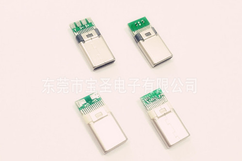 USB-TYPE C夹板公头带板铆压24P